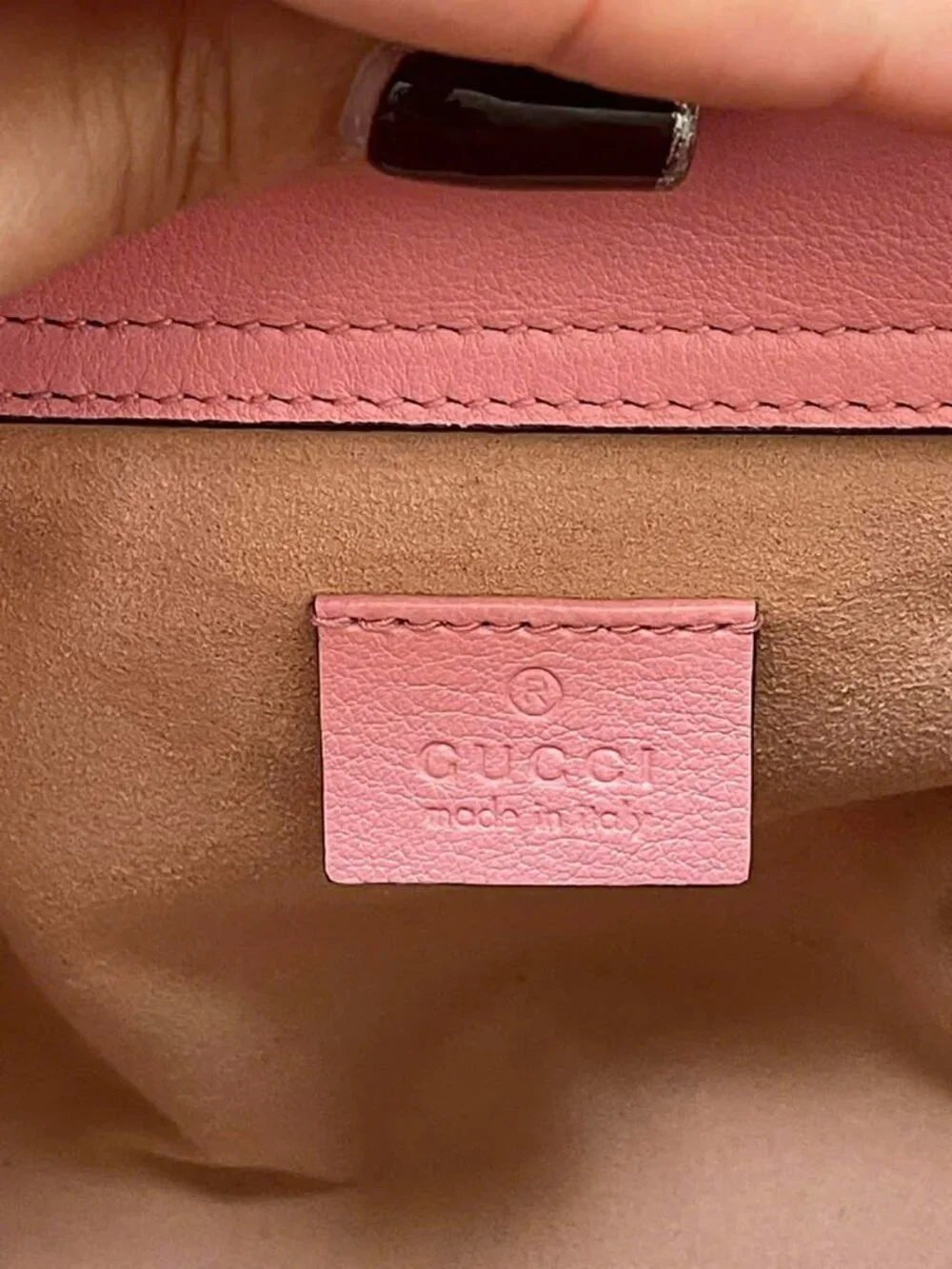 GUCCI Wonka Grain Calfskin Mini Diana Tote Bag Pink - Picture 7 of 16